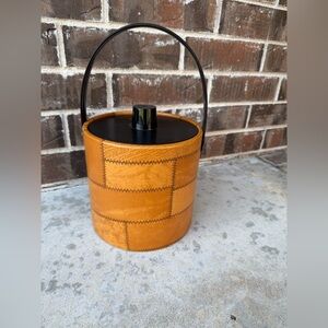 MCM Irvinware Faux Leather Ice Bucket